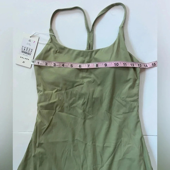 NWT HALARA Olive Green Sleeveless Mini Dress with Shorts Women Size XS - Picture 2 of 7